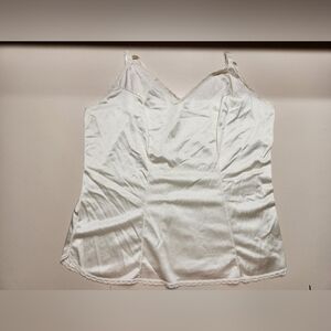 Vanity Fair White Strapless Shapewear Slip with Lace Trim